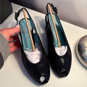 Thierry Rabotin Black Peep-Toe Heels